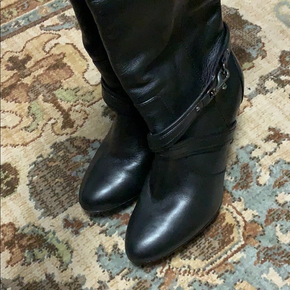Coach black leather knee high boots - Picture 4 of 6